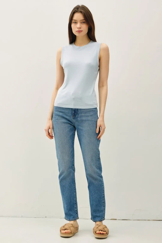 GARMENT DYE BASIC COTTON BLEND TANK TOP