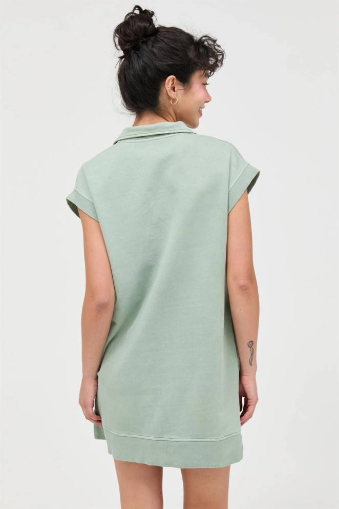 HALF ZIP UP MOCK NECK MINI DRESS