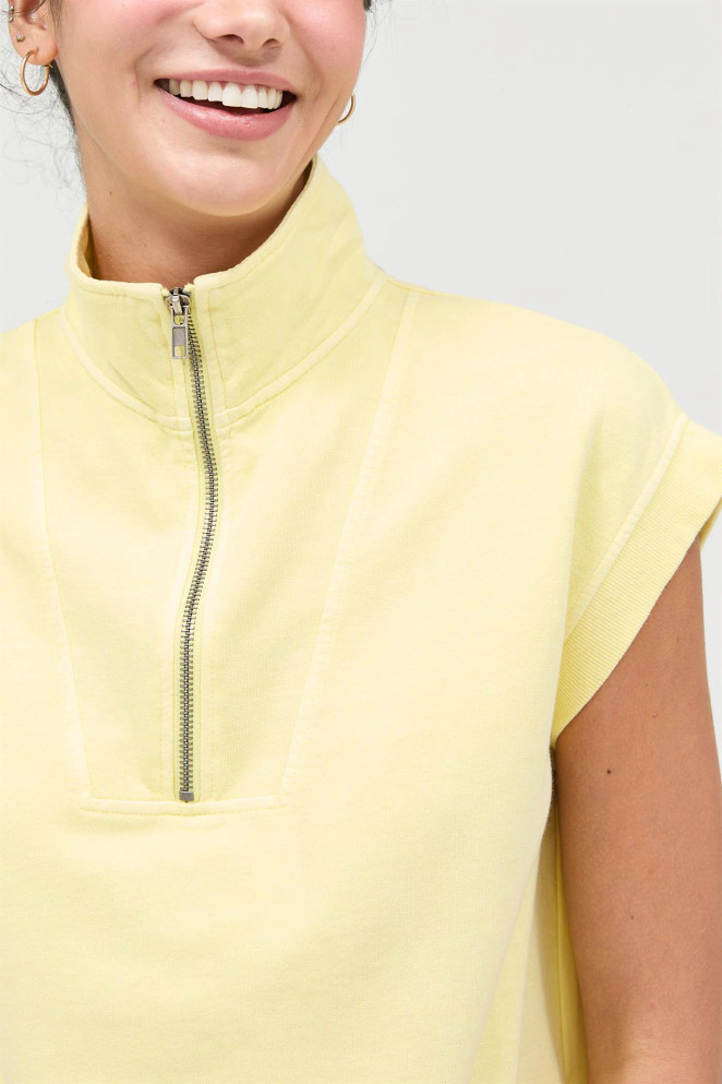 HALF ZIP UP MOCK NECK MINI DRESS