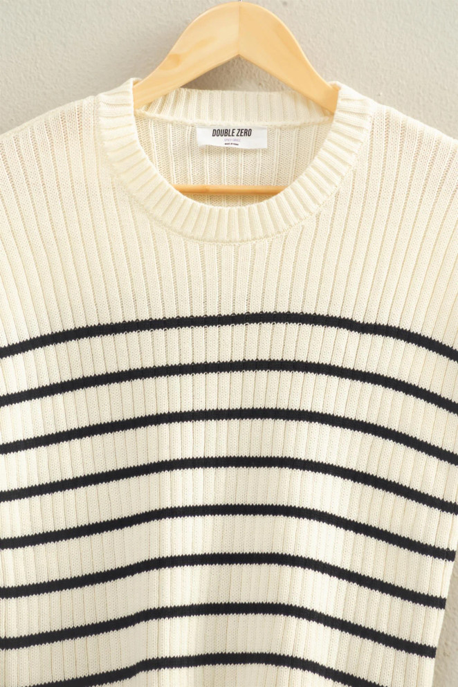 SLEEVELESS RIBBED STRIPED KNIT TOP