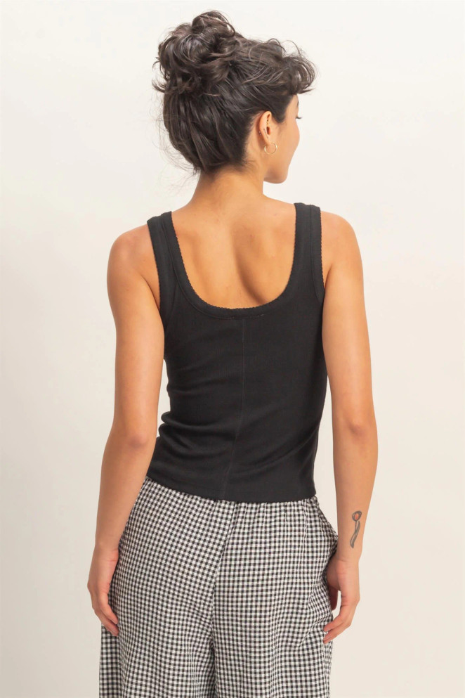 POINTELLE SCOOP NECK TANK TOP