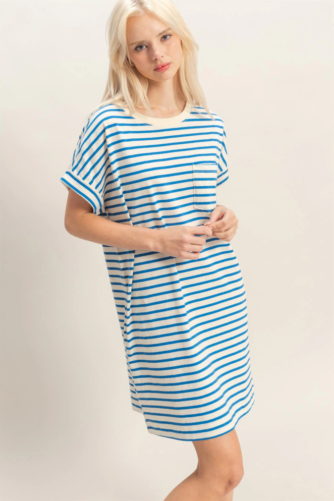 STRIPED T-SHIRT MINI DRESS