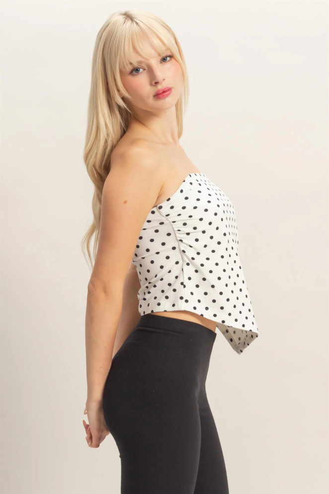 POLKA DOT TRIANGLE TUBE TOP