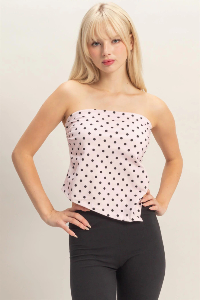 POLKA DOT TRIANGLE TUBE TOP