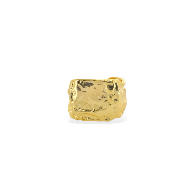 OPEN HAMMERED TEXTURED GOLD RING