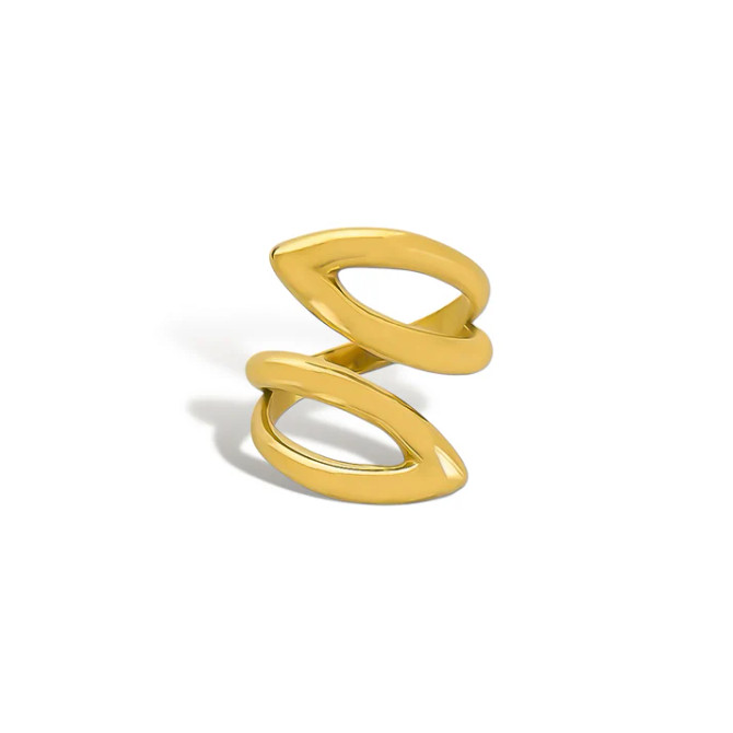 WATER RESISTANT TWO TEARDROP SHAPES RING