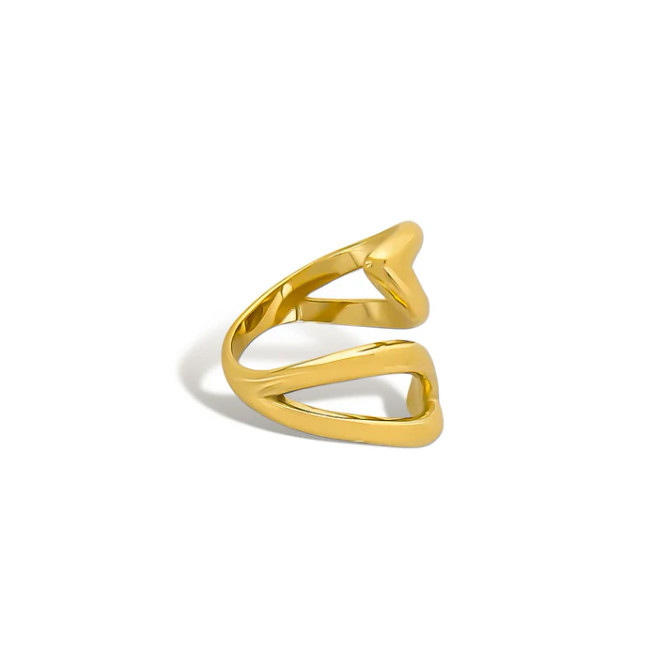 WATER RESISTANT  TWO TEARDROP SHAPES RING