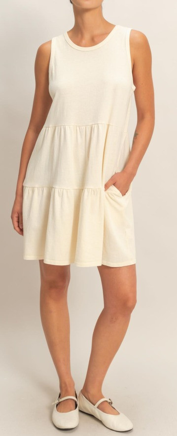 SLEEVELESS TIERED CASUAL MINI DRESS