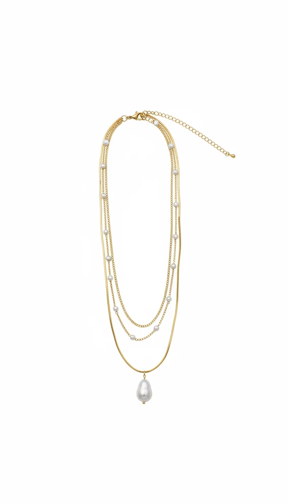 LAYERED BAROQUE PEARL NECKLACE