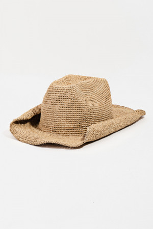 RAFFIA STRAW BRAIDED HAT