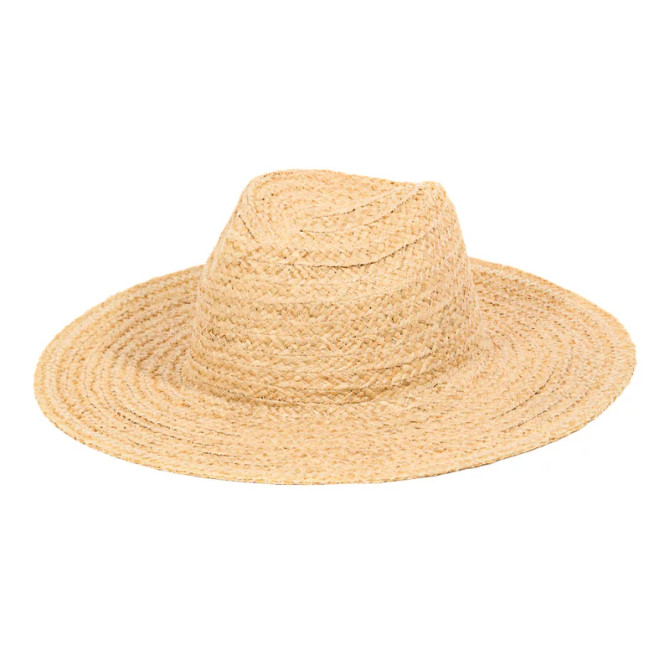 STRAW BRAID FLAT BRIM SUN HAT