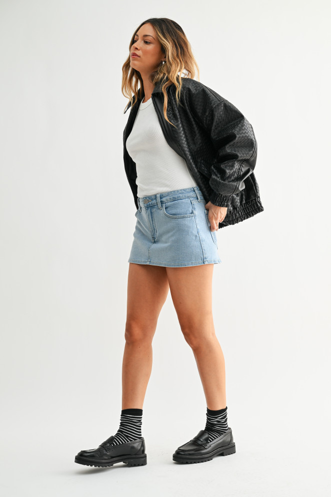 CLASSIC MINI DENIM HIGH RISE SKORT