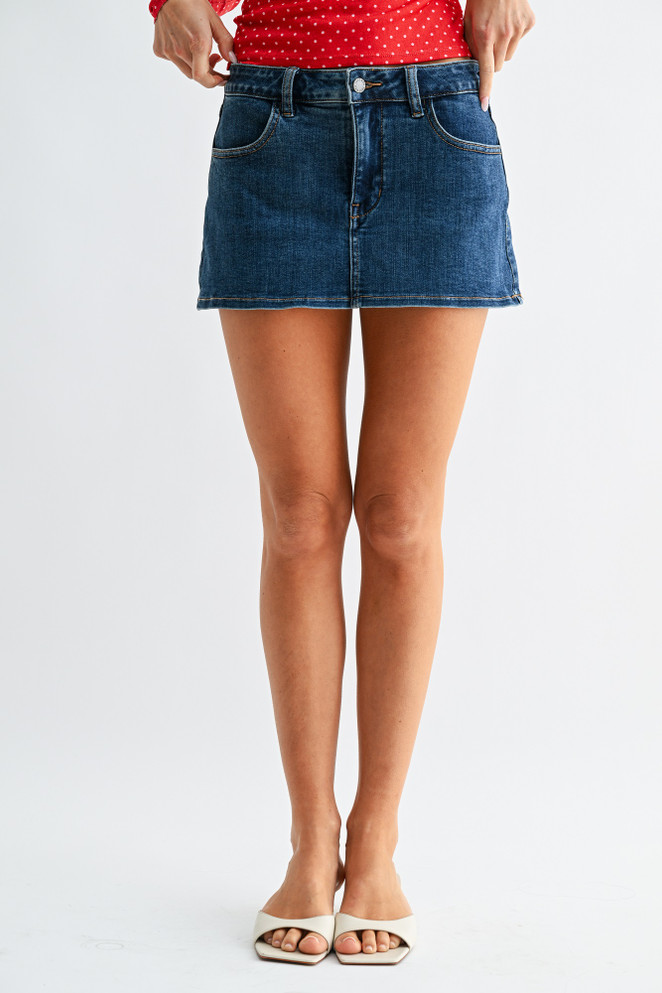 CLASSIC MINI DENIM HIGH RISE SKORT