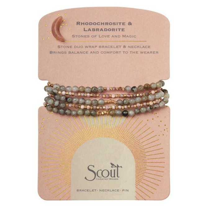 STONE DUO WRAP BRACELET NECKLACE PIN