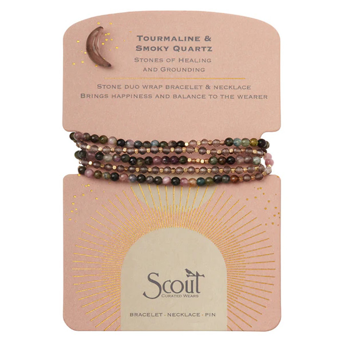 STONE DUO WRAP BRACELET NECKLACE PIN