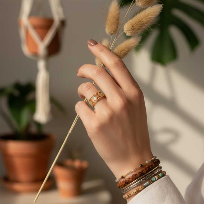 LUCKY CLOVER CUFF RING