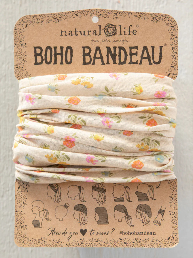 FULL BOHO BANDEAU HEADBAND - PASTEL FLORAL