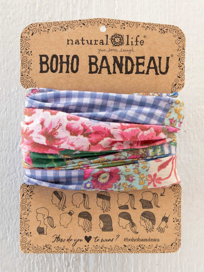 FULL BOHO BANDEAU HEADBAND-VINTAGE TREASURE PINK