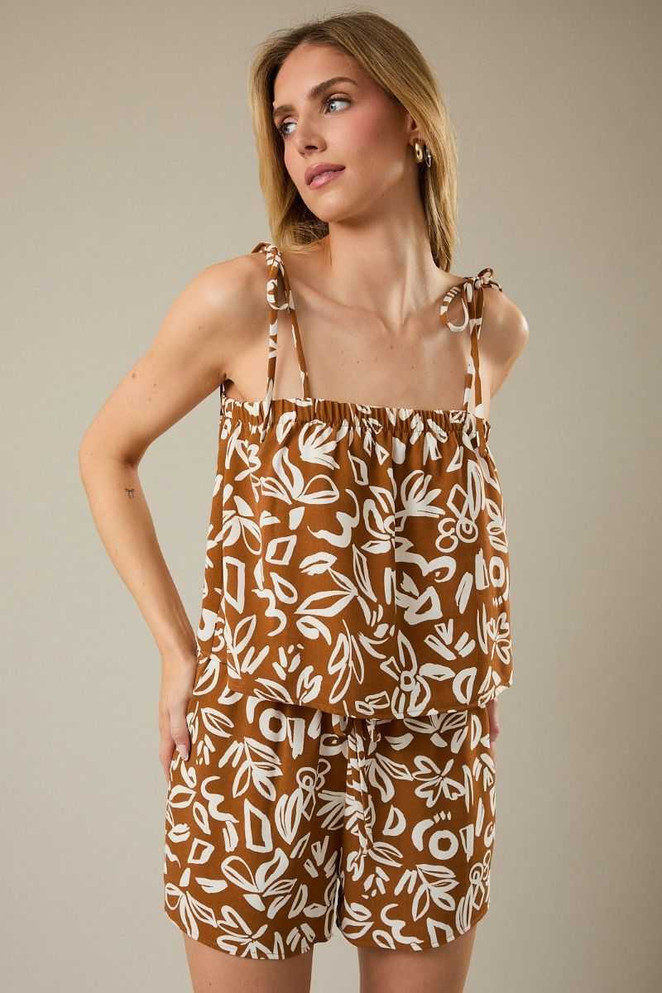 SLEEVELESS TIE SHOULDER CAMI