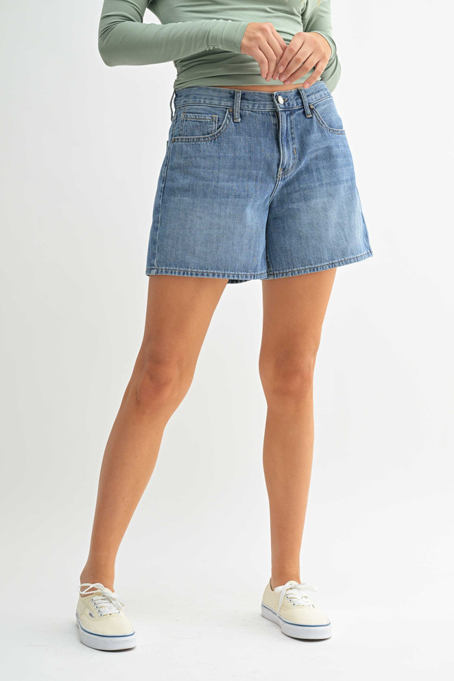 HIGH RISE LIGHTWEIGHT DENIM JEAN SHORT