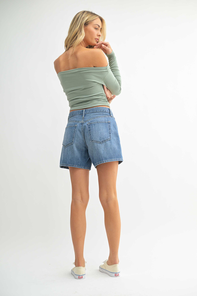HIGH RISE LIGHTWEIGHT DENIM JEAN SHORT