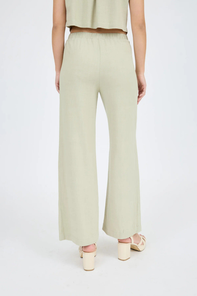 FRONT POCKET DETAIL LINEN PANTS
