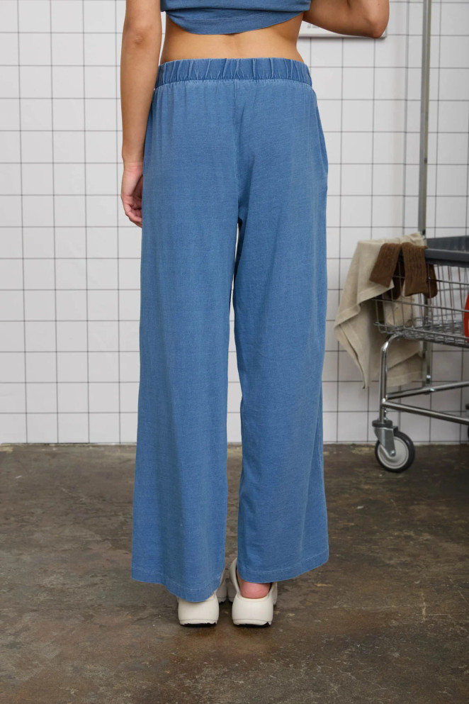 ELASTIC WAIST WIDE LEG KNIT PANTS