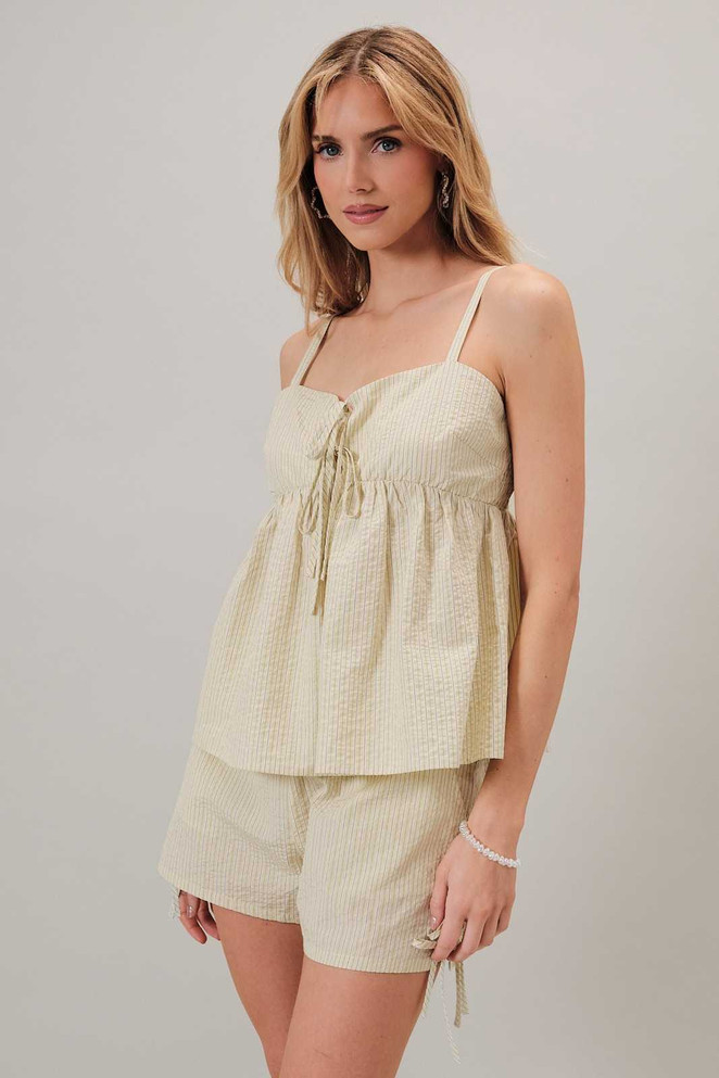 SQUARE NECK FRON AND SHOULDER TIE TOP