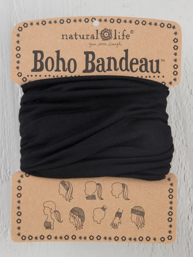 FULL BOHO BANDEAU HEADBAND - BLACK