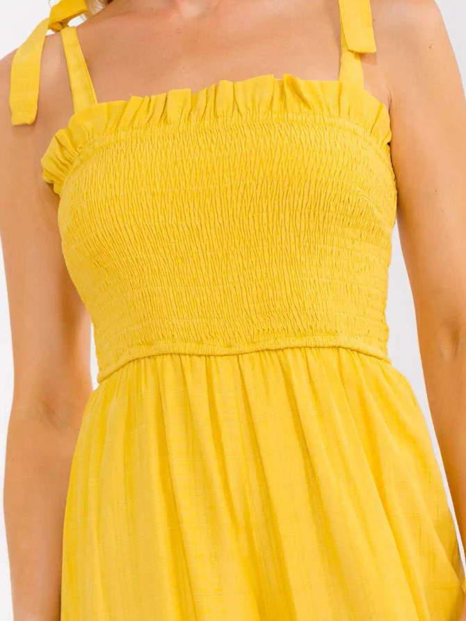 SLEEVELESS SMOCK WIDE LEG CROP JUMPSUIT
