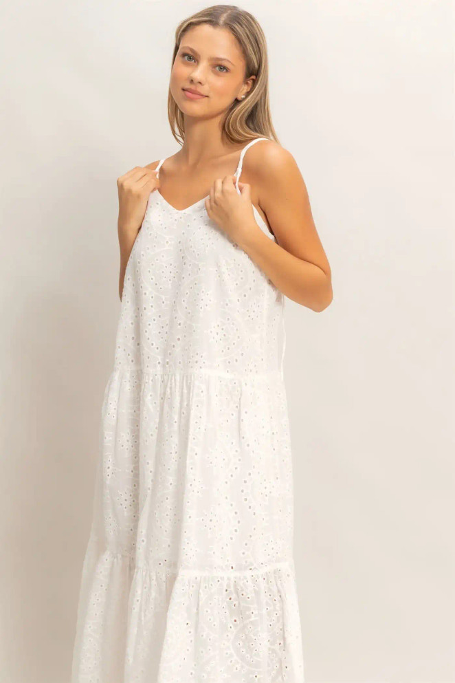 TIERED SPAGHETTI STRAP MAXI DRESS
