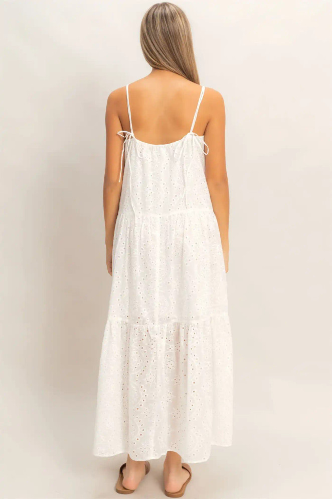 TIERED SPAGHETTI STRAP MAXI DRESS