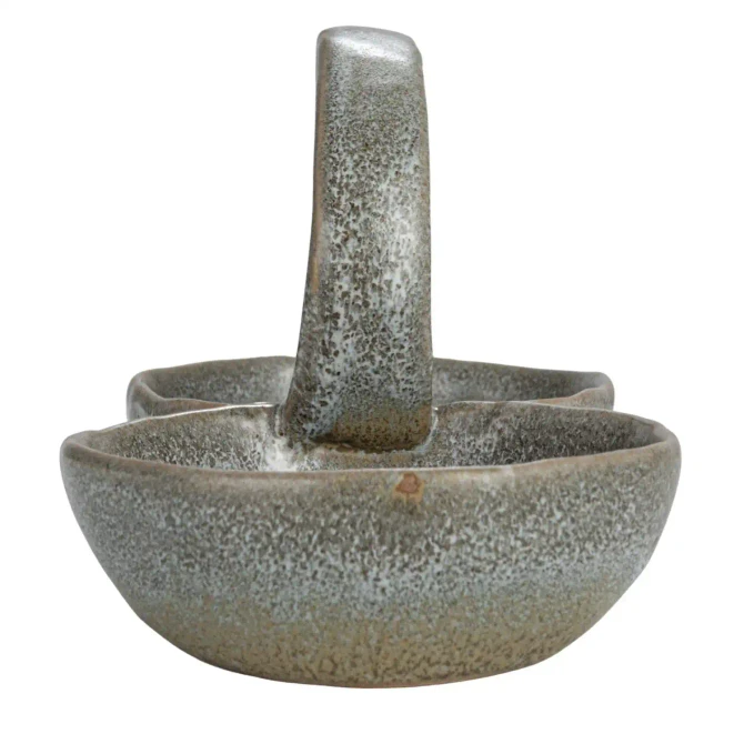 STONEWARE DOUBLE BOWL HANDLE