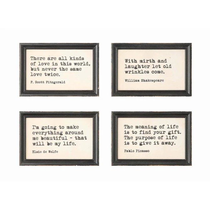 WOOD FRAMED WALL DECOR WITH SAYING