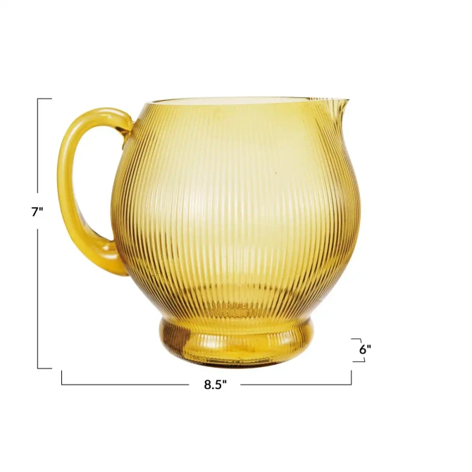 2-1/2 QUART FLUTED GLASS PITCHER