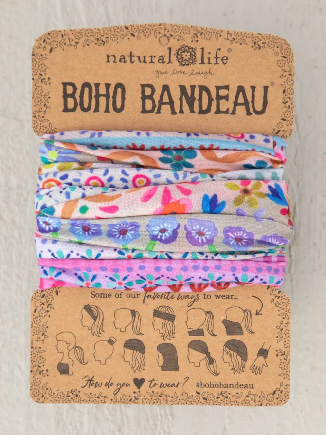 FULL BOHO BANDEAU HEADBAND - CREAM BORDER