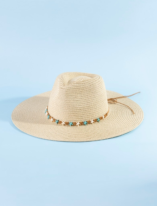 STARFISH BEADS STRAW HAT
