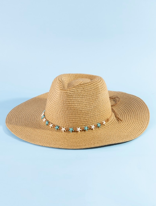 STARFISH BEADS STRAW HAT