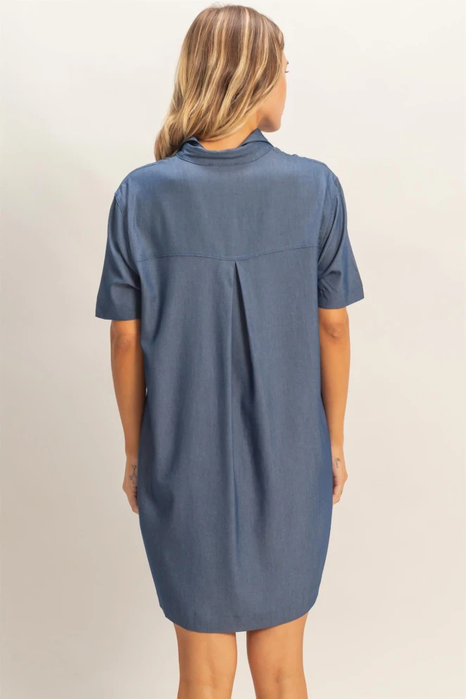 COLLARED MINI SHIRT DRESS