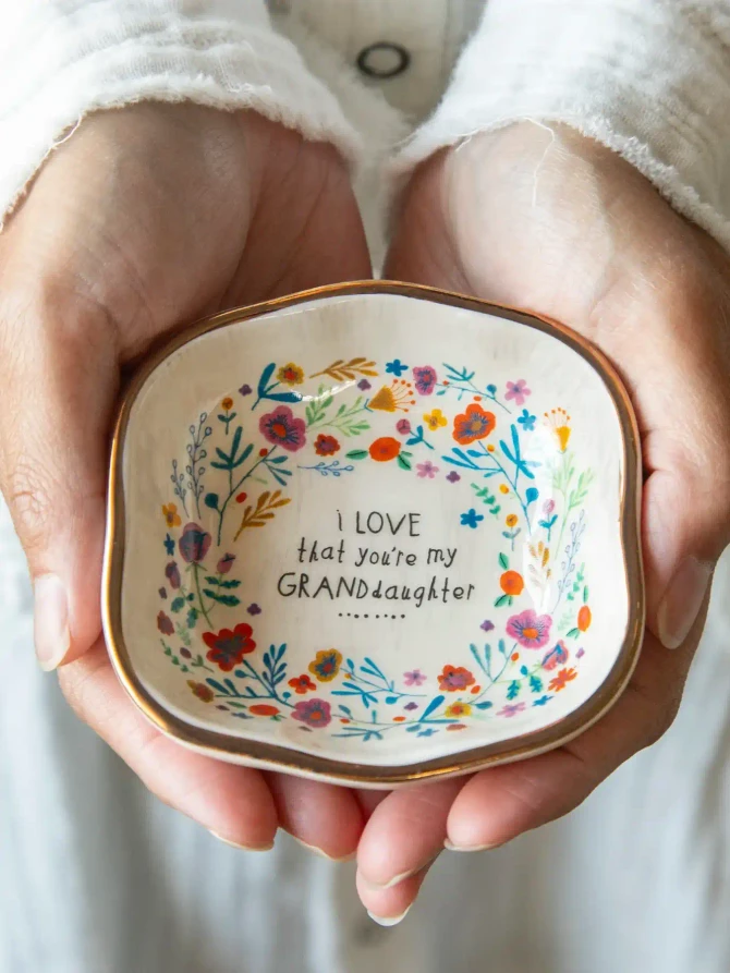 ANTIQUED TRINKET BOWL - GRANDDAUGHTER