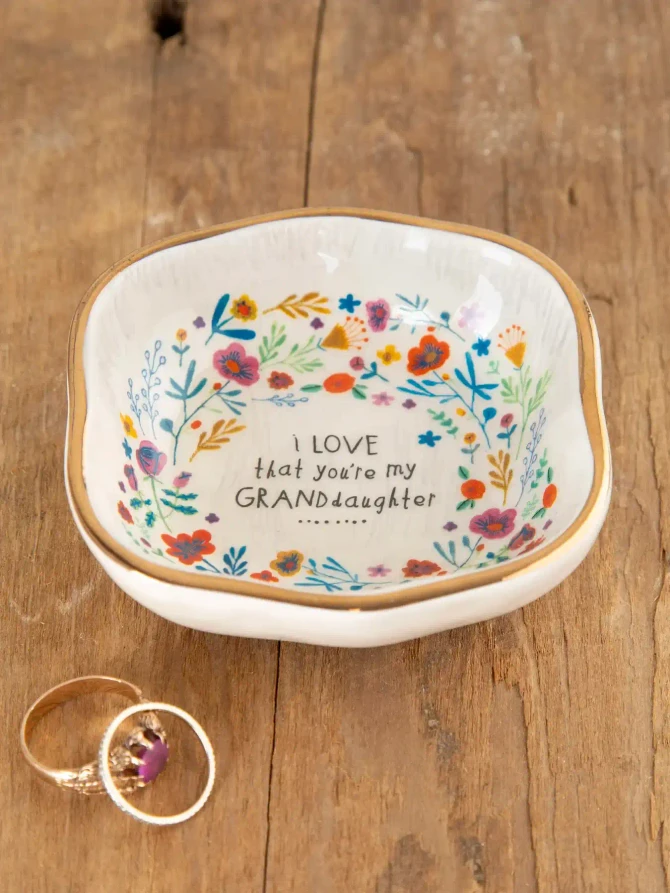 ANTIQUED TRINKET BOWL - GRANDDAUGHTER