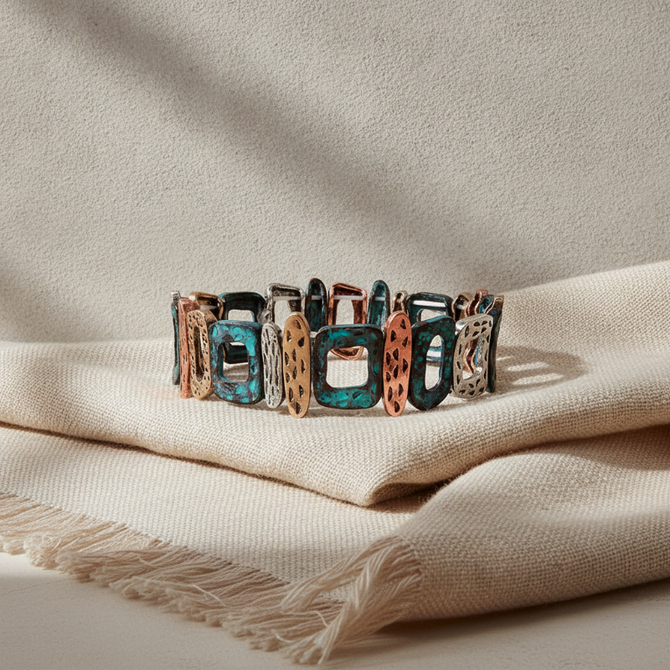 PATINA GEOMETRIC STRETCH BRACELET