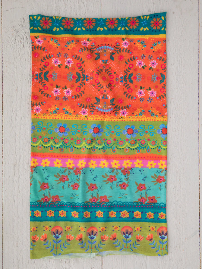 FULL BOHO BANDEAU HEADBAND - ORANGE GREEN BORDER