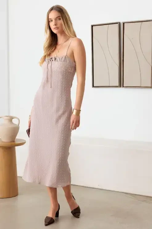 POLKA DOT SPAGHETTI STRAP MIDI DRESS (Updating)