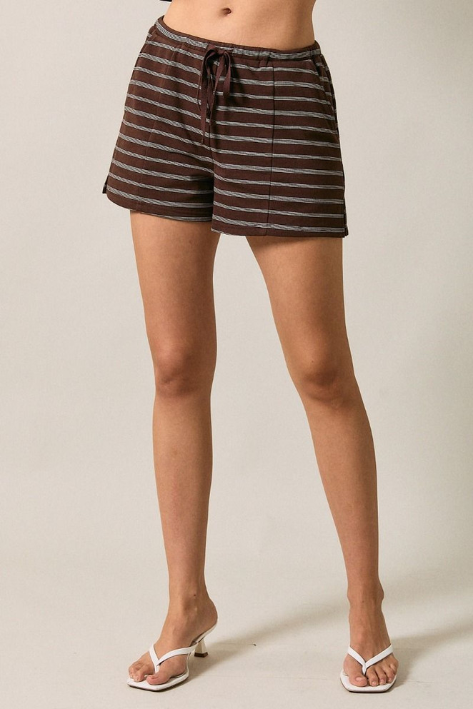FRENCH TERRY STRIPED SHORTS