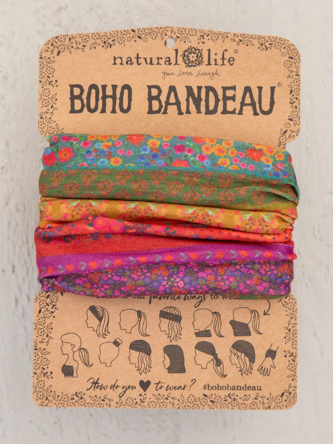 FULL BOHO BANDEAU HEADBAND - RAINBOW BORDERS