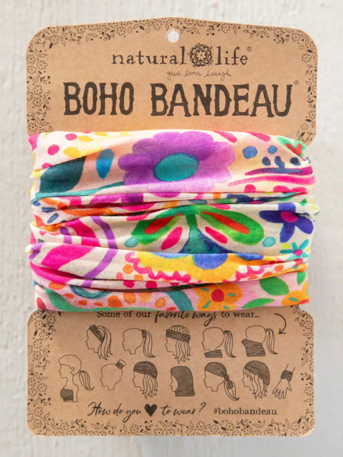 FULL BOHO BANDEAU HEADBAND - RAINBOW DOODLE