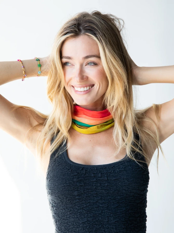 FULL BOHO BANDEAU HEADBAND - RAINBOW OMBRE