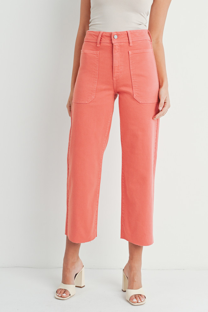 NAUTICAL HIGH RISE WIDE LEG DENIM JEANS