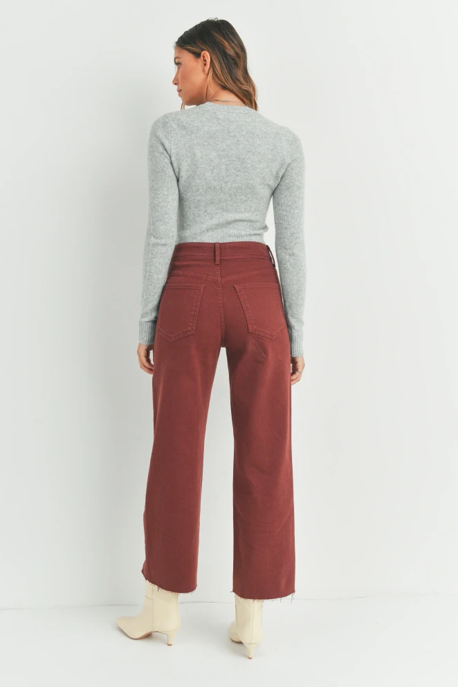 NAUTICAL HIGH RISE WIDE LEG DENIM JEANS